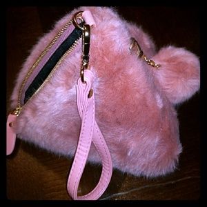 Pink Pyramid Fur Purse